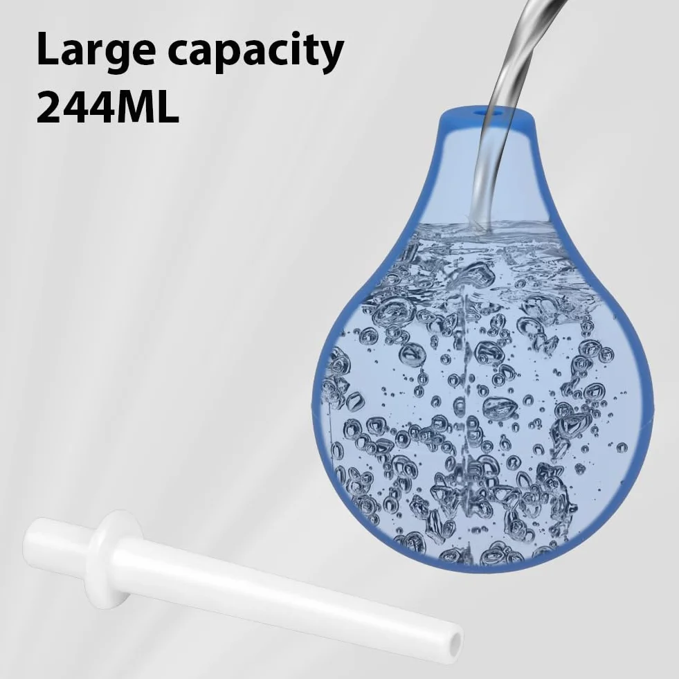 ACWOO Kit Clistere a Bulbo, 224ML Clistere Pera Silicone per Uomini Donne, Doccia Anale Sicuro Comodo, Riutilizzabile Kit di Lavaggio in Gomma, Peretta per Lavaggio Intimo per Lavaggio Intestinale