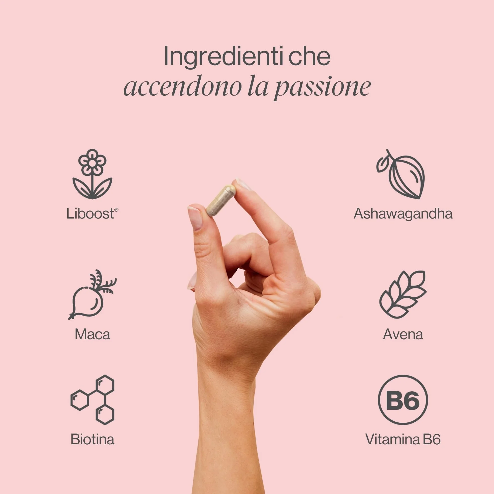 Her Desire - un integratore libido femminile naturale con Liboost, Maca, Ashwagandha, Ginseng, Zinco, Biotina, Vitamina D, Vitamina B6 e vitamina B12, Tummy Tox