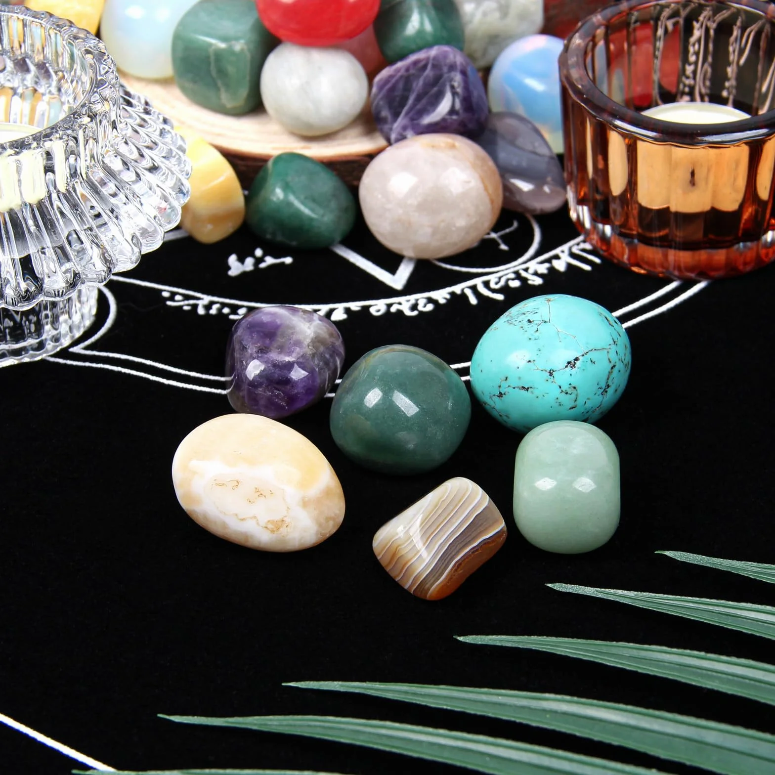 Pietre burattate miste colori caldi 1600g 2-3cm kryształy naturalne Reiki Wicca