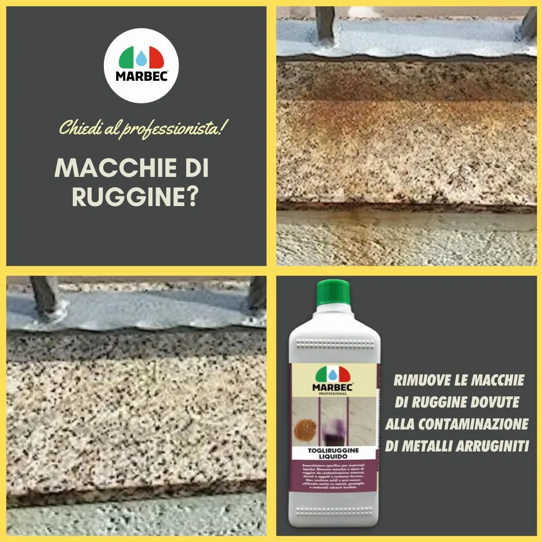 MARBEC Togliruggine Liquido 500ML Smacchiatore per Ruggine e Ossidi Metallici