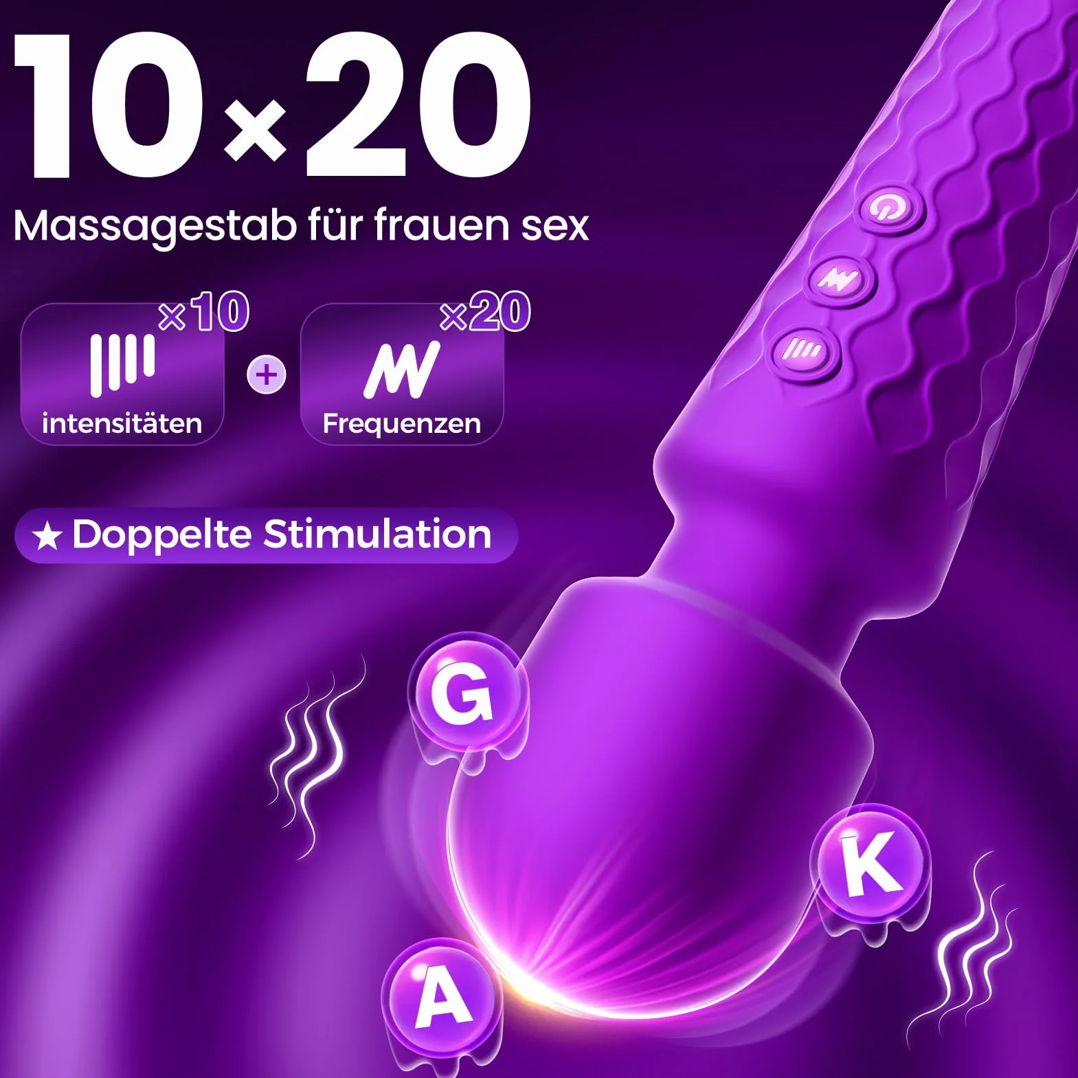 Gobeken Vibratore don, dildo con di vibrazione, sex toys vibratoreper don professiole 20 frequenze 10 intensità di vibrazione, vibratoriper donne sexytoysys don viola, vibratoreper don clotoride