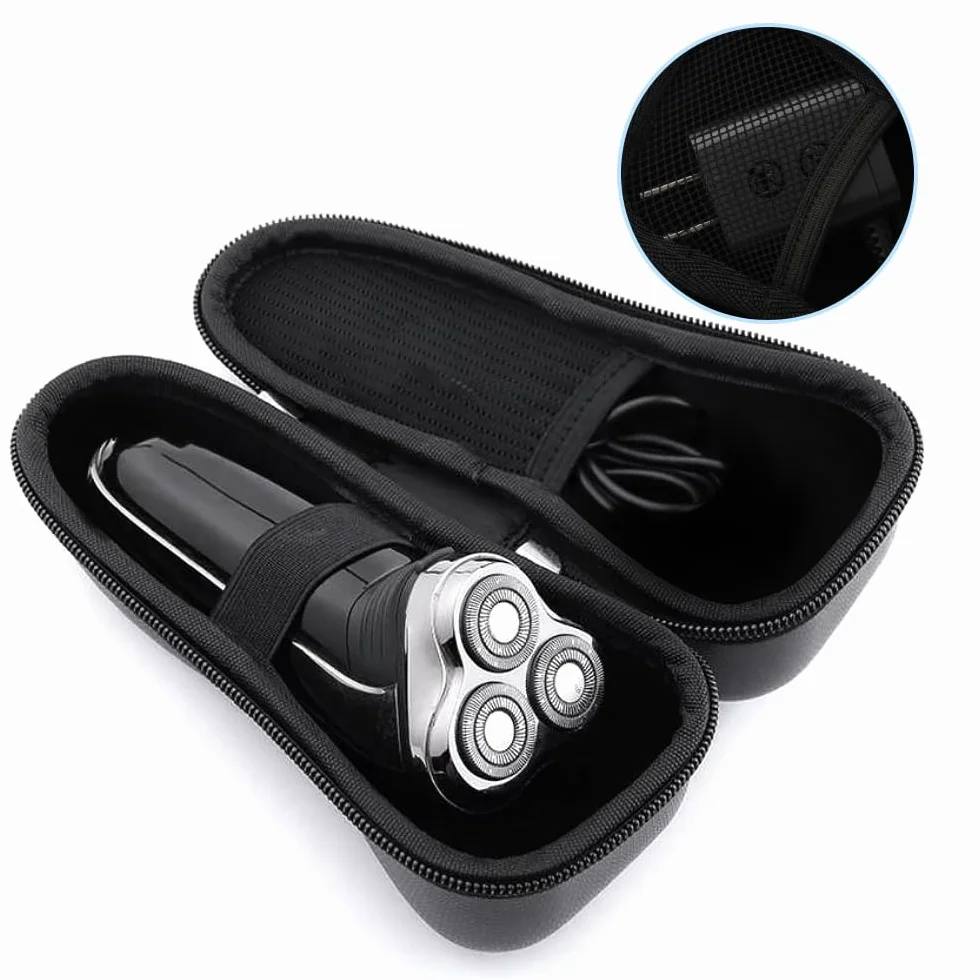 WuYan Custodia da viaggio rigida in EVA per Philips per Braun per Panasonic Rasoio elettrico da uomo Custodia rigida da trasporto Borsa da viaggio Custodia per rasoio elettrico Trimmer, Nero,