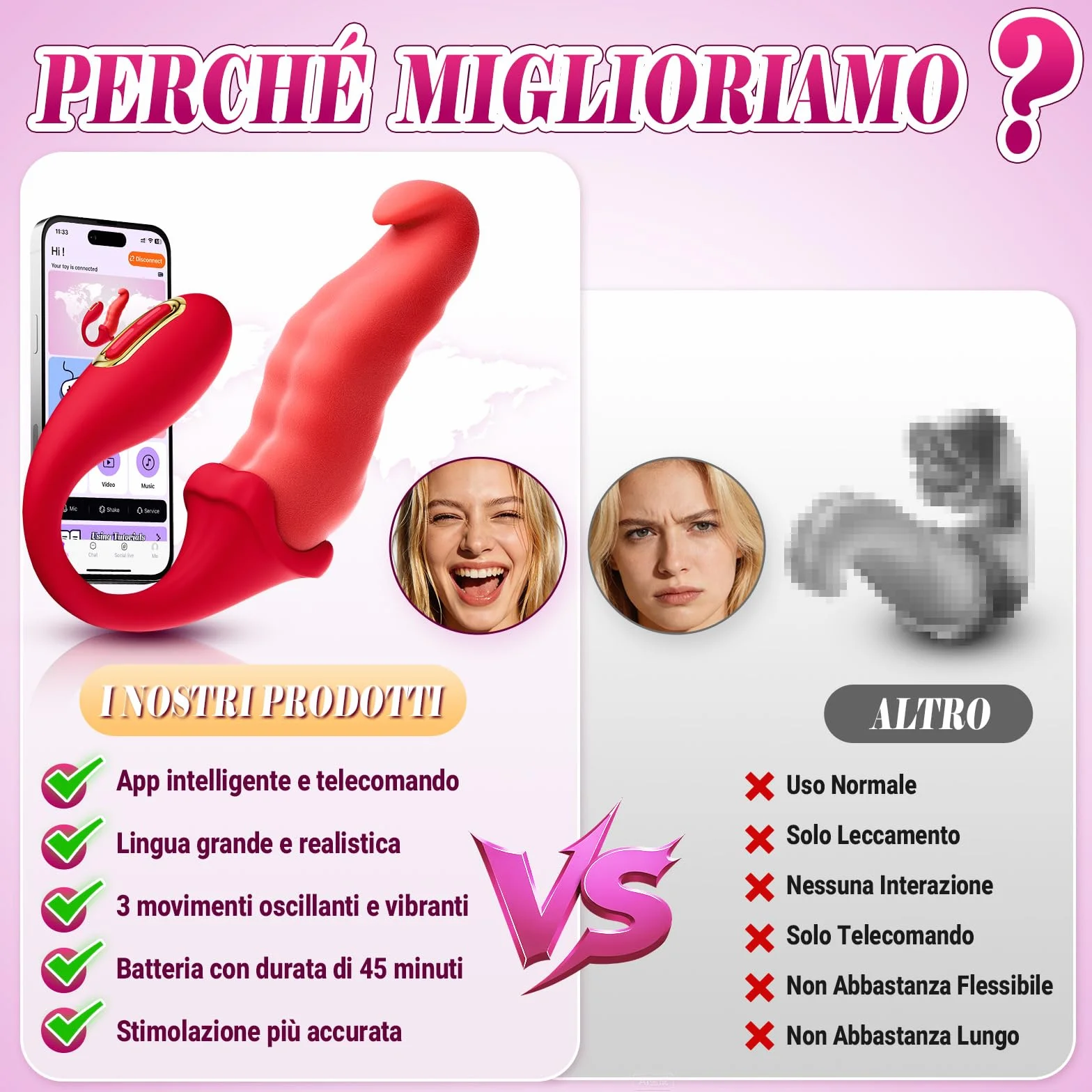 Dildo Vibratoreper Donna Professionale Sex Toys - Vibratoriper Donne Clotoride con Contorsione e Leccatura Profonda, Stimolatore Clitoride Femminile Sexy Toys Sessuali per Donna Punto G Squirting