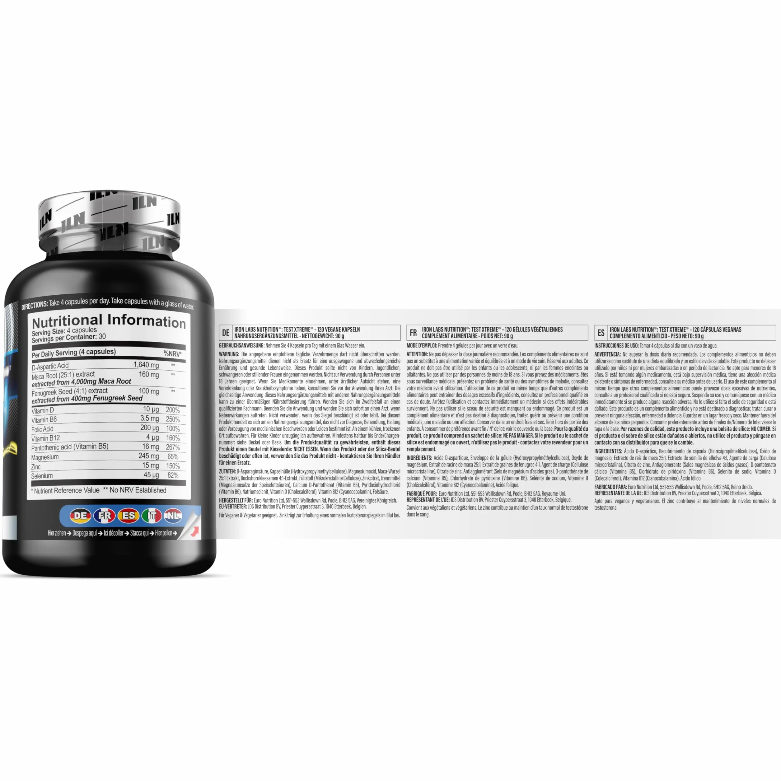 Test Xtreme Booster per Uomo – Integratore Uomo Avanzata con Acido D-Aspatico, Zinco e Magnesio – 120 Capsule Vegane
