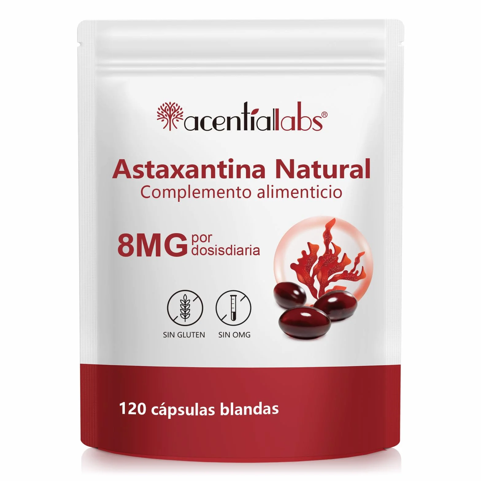 Astaxantina 12 mg 120 Softgel Integratore Antiossidante Tripla Forza Da Microalghe Fresche