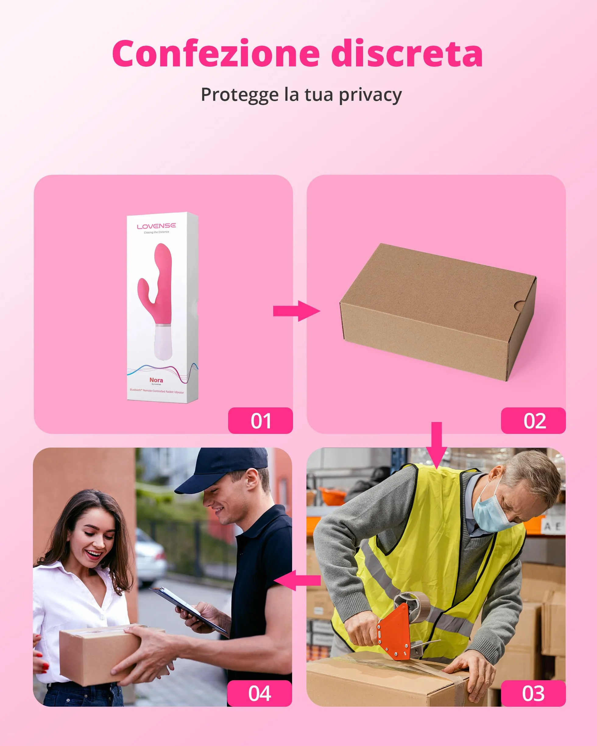 LOVENSE Nora Vibratori Rabbit, Vibratore per Donna, Potente Stimolatore con Testa Rotante e Braccio Vibrante, Ricaricabile e Impermeabile con Smartphone Wireless Bluetooth Control