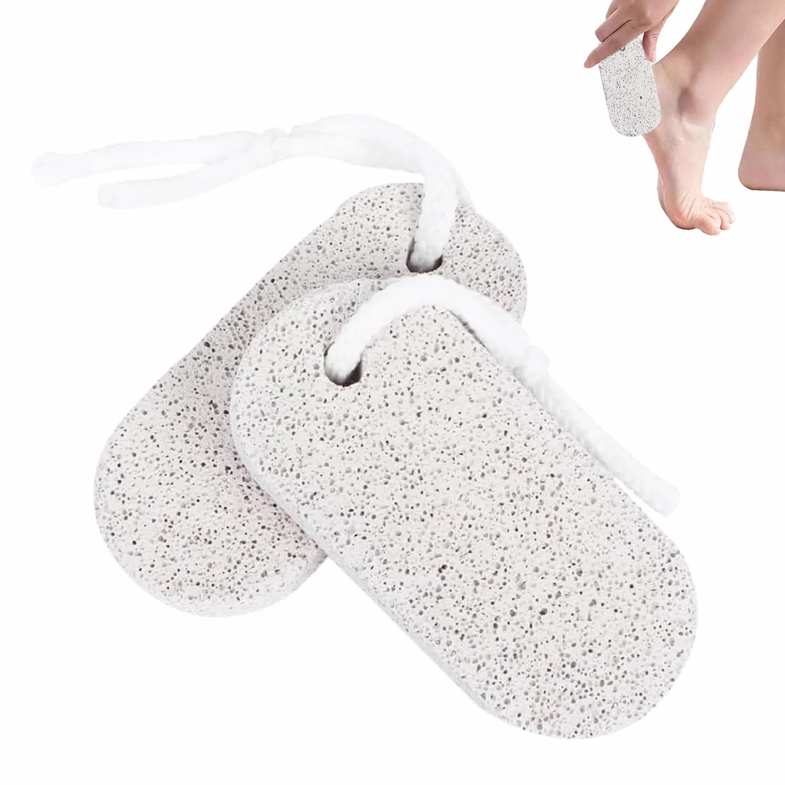 Pietra Pomice Naturale 2 Pezzi per Cura dei Piedi, Rimozione Calli e Peeling