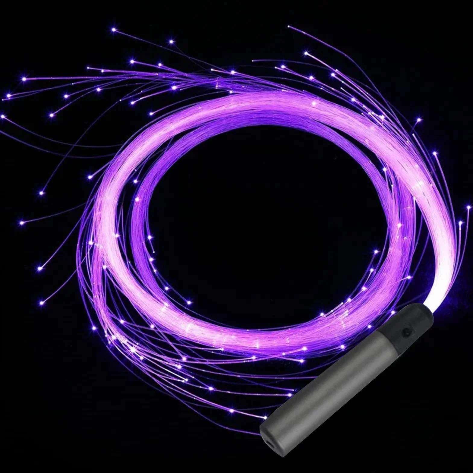 Frusta a LED in Fibra Ottica, Pixel Whip con Rotazione 360°, 1200 mAh per Rave Feste