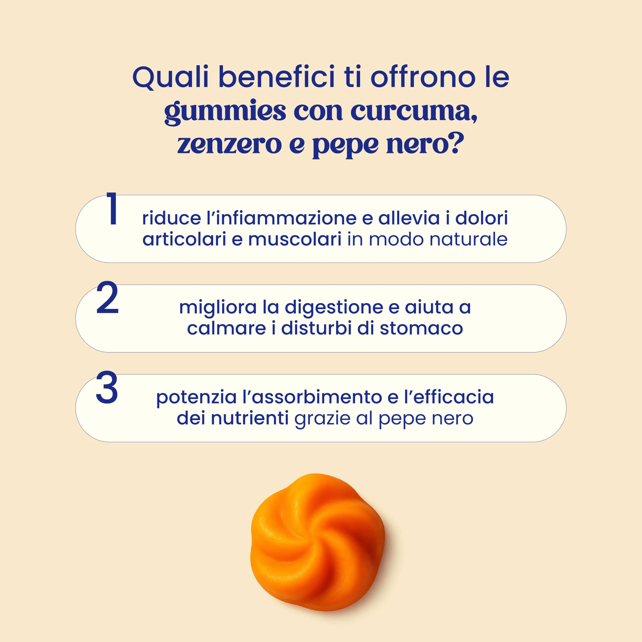 Jelly Pills Gommose Curcuma Zenzero Pepe Nero 70 Gummies Vegane Senza Zuccheri Aggiunti Gusto Arancia Naturale Salute Digestiva