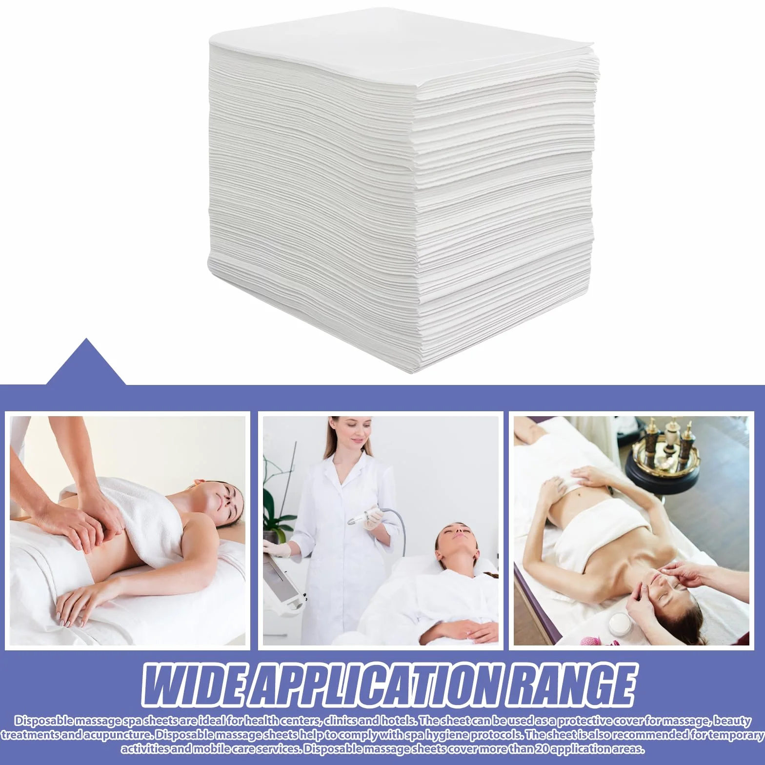 Set 100 Lenzuola Usa e Getta 80 x 180 cm per Massaggi Salone Spa Hotel