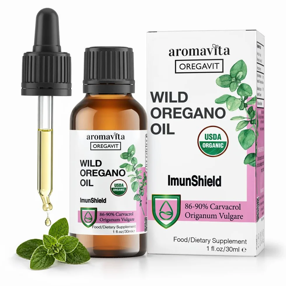 Olio di origano greco selvatico Integratore 86-90% Carvacrolo Biologico Vegano Senza Glutine 30 ml