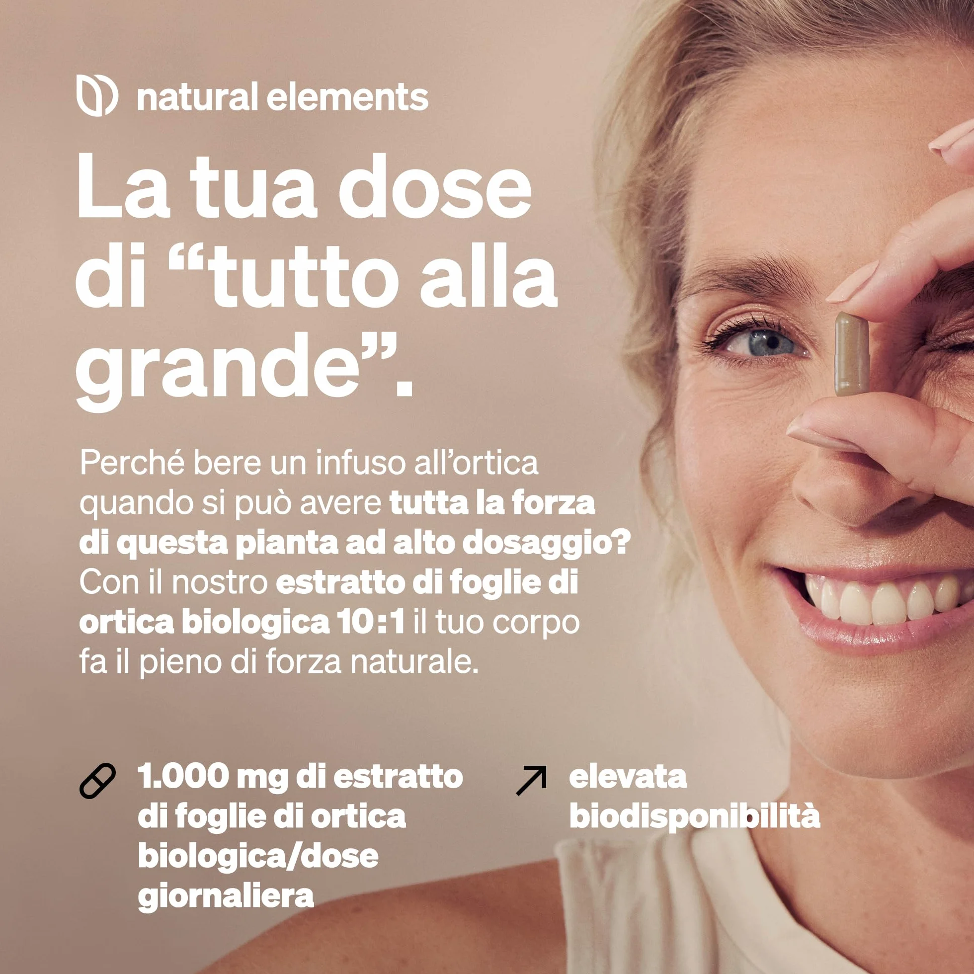 Ortica Biologica 180 capsule estratto di foglie di ortica 10:1 vegano ad alto dosaggio