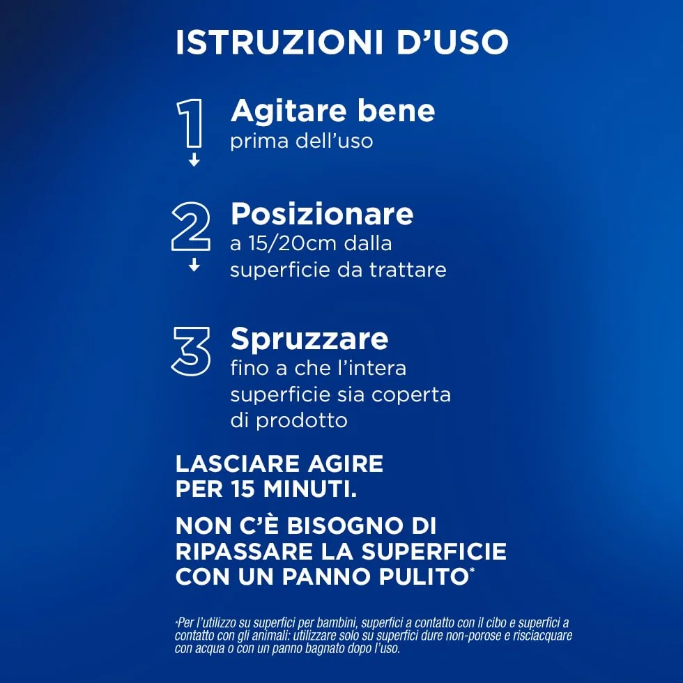 Napisan Spray Disinfettante Milleusi, 6x400ml per Tessuti e Superfici, Fragranza Primavera