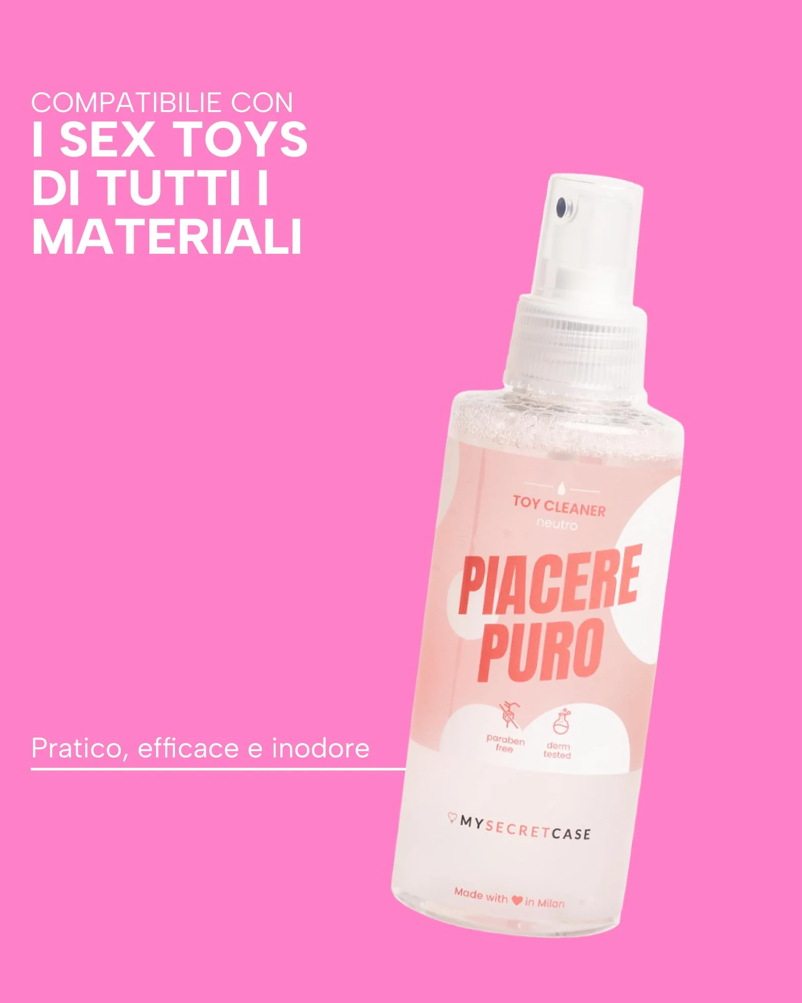 MySecretCase Detergente Disinfettante per Sextoys 150 ml, Toycleaner Antibatterico Antisettico