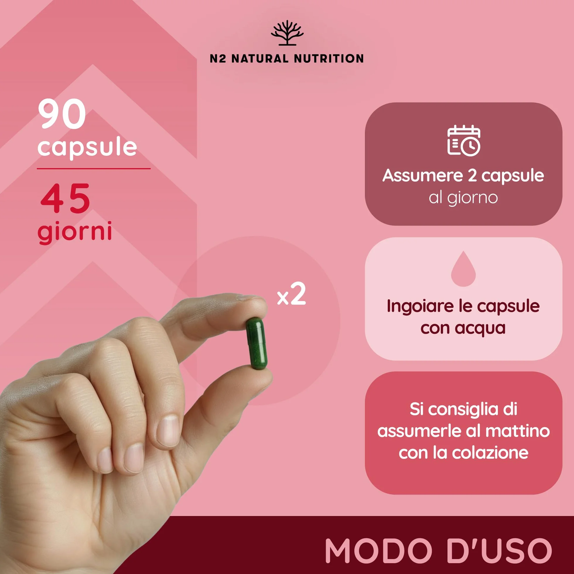 Integratore Alimentare Uomo con Maca, Ginseng, Fieno Greco, Zinco e Vitamina B6. 90 Capsule. N2 Natural Nutrition