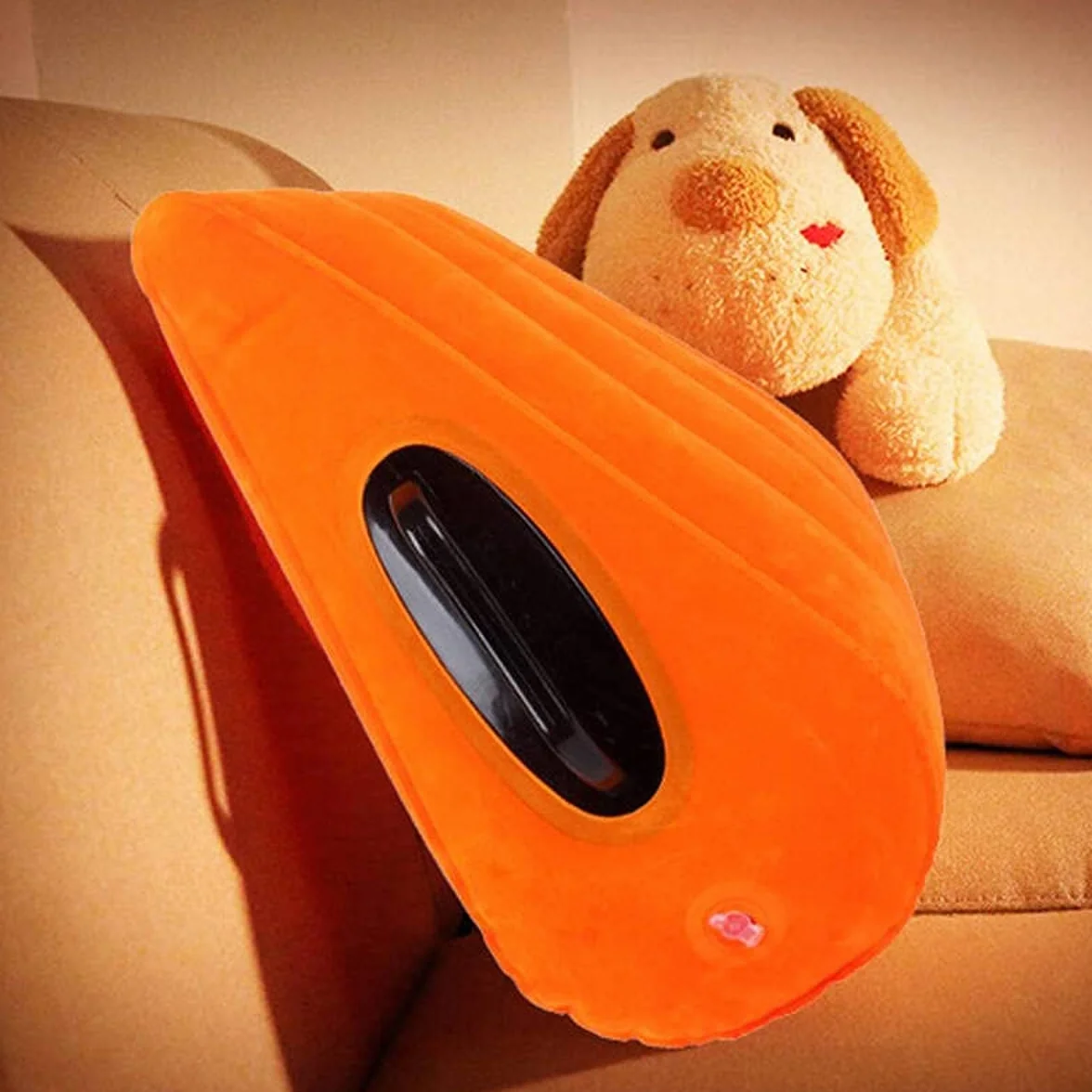 Cuscino Gonfiabile Arancione per Dormire e Campeggio