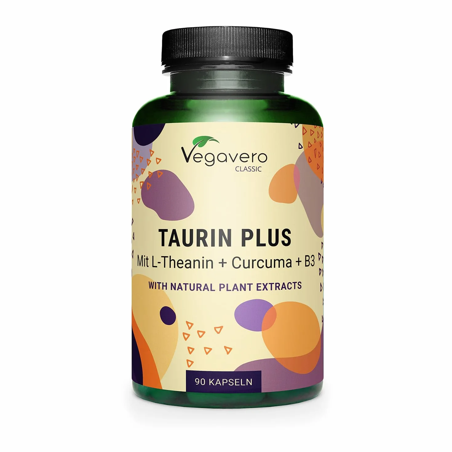 Vegavero® Taurina 1000 mg Integratori Sport Pre e Post Workout Capsule Alto Dosaggio con L-Teanina Curcuma Vitamina B3 No OGM Vegan