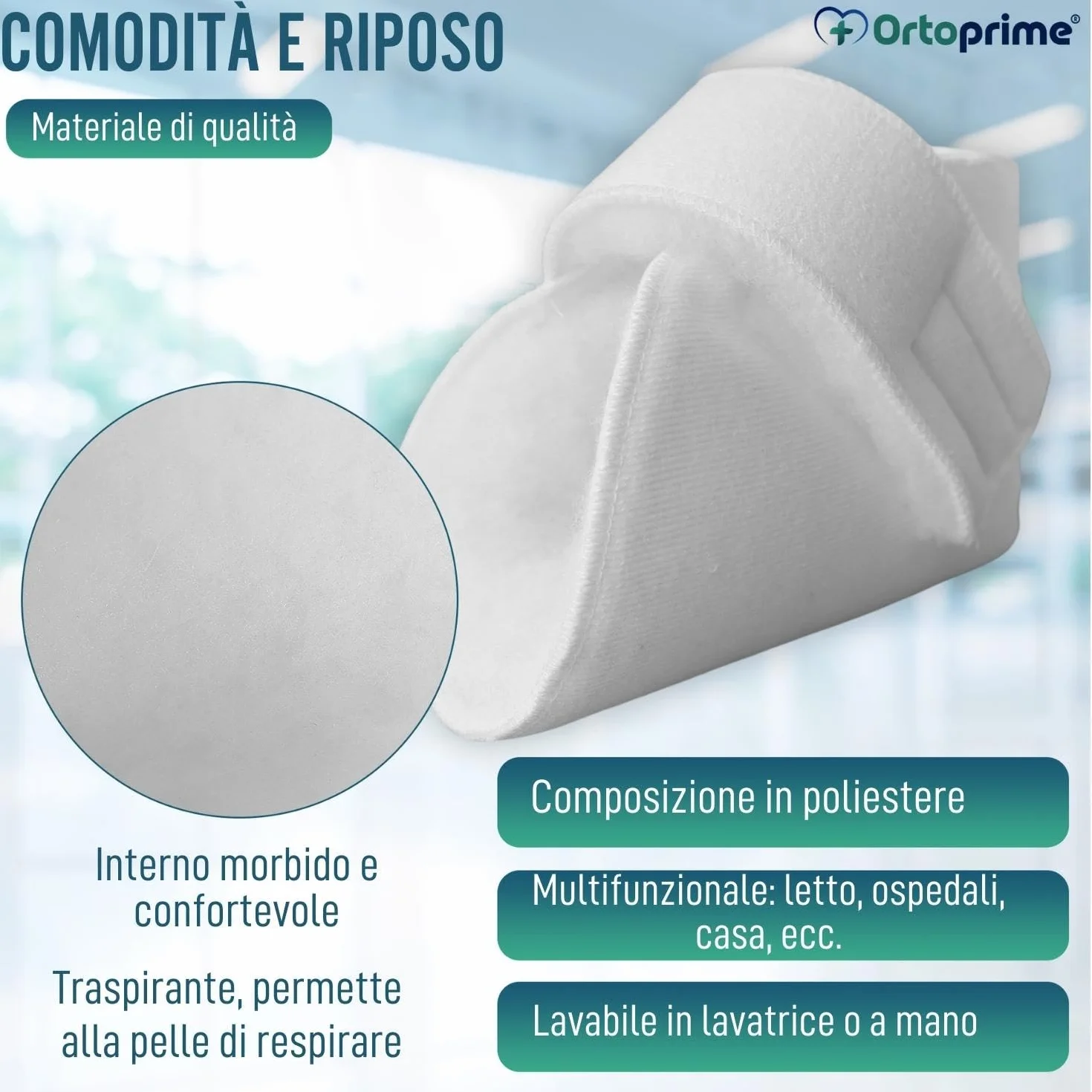 OrtoPrime Talloniere Antidecubito Bianche 1 Paio - Proteggi Talloni per Sedia a Rotelle