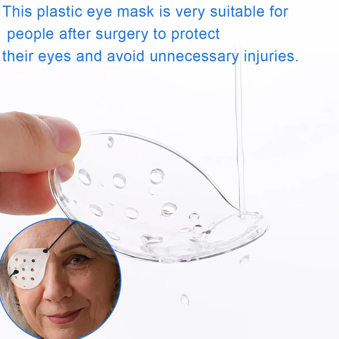 Maschera oculare trasparente porosa in plastica con retrattile traspirante 4 pezzi