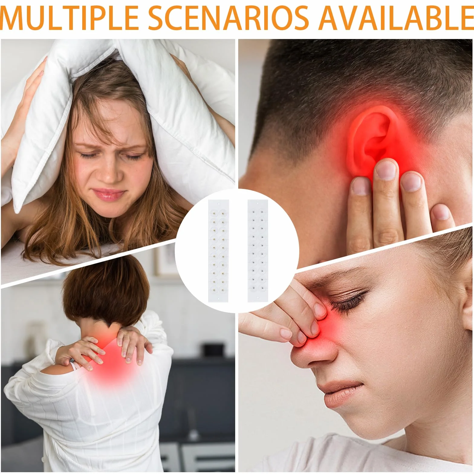 200 PCS Semi Dell'orecchio Agopuntura Auricolare Cerotti Monouso per Digitopressione Auricolare Adatto per Massaggi Di Digitopressione per Alleviare Lo Stress Terapia Multifunzionale（ Oro+Argento）