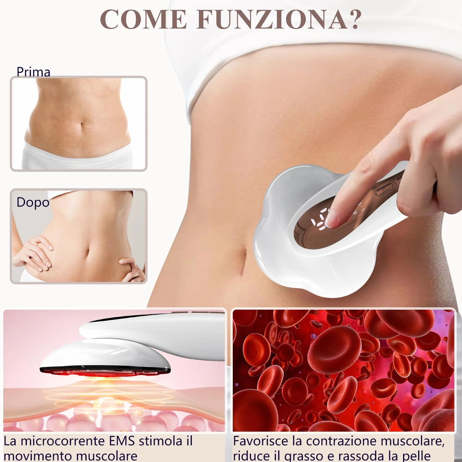 Robofun Massaggiatore Anticellulite Professionale, 3 in 1 Massaggiatore Anticellulite Elettrico con 15 Livelli & 3 Modalità e Riscaldamento di Lavoro Unisex per Vita, Braccia, Vita, Glutei