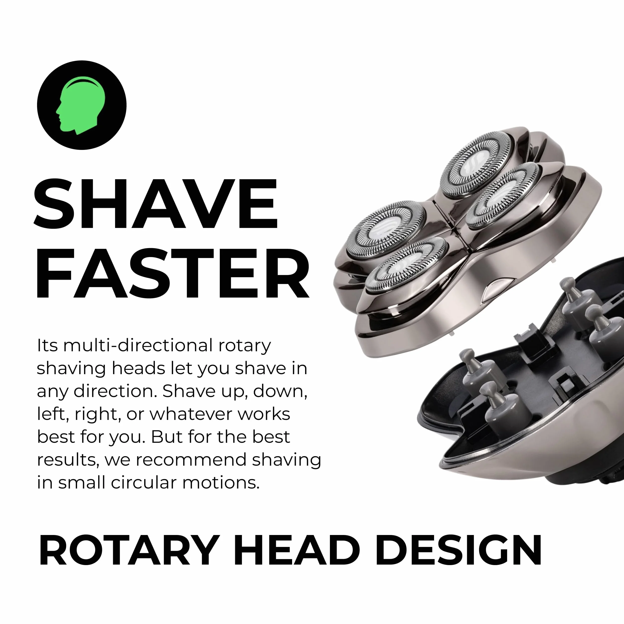 Skull Shaver Carver PRO a 4 Testine Lama di Ricambio - Per Rasoi Pitbull, Palm e Butterfly Kiss - Cura della Barba, Rasatura del Corpo e Testa Calva