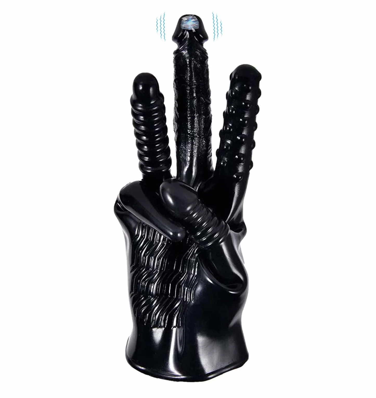 Vibratore per dita medie, dildo vibrante, guanti per masturbazione, impermeabili, in lattice, fetish, guanti multifunzione (1 guanto per la mano destra)