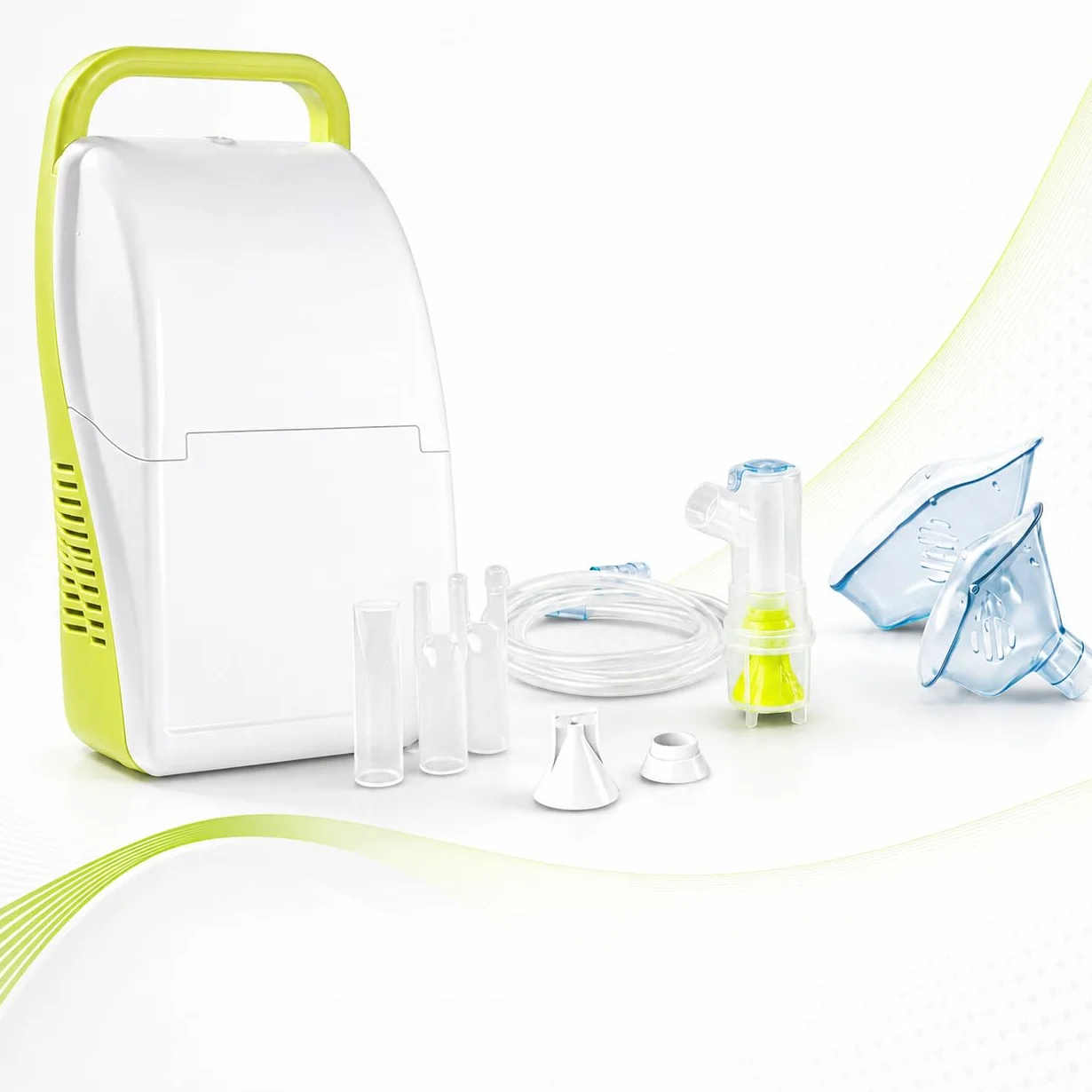 NORDITALIA Aerosol Meganeb Nebulizzazione Mirata Silenzioso con Vano Accessori per Bambini ed Adulti