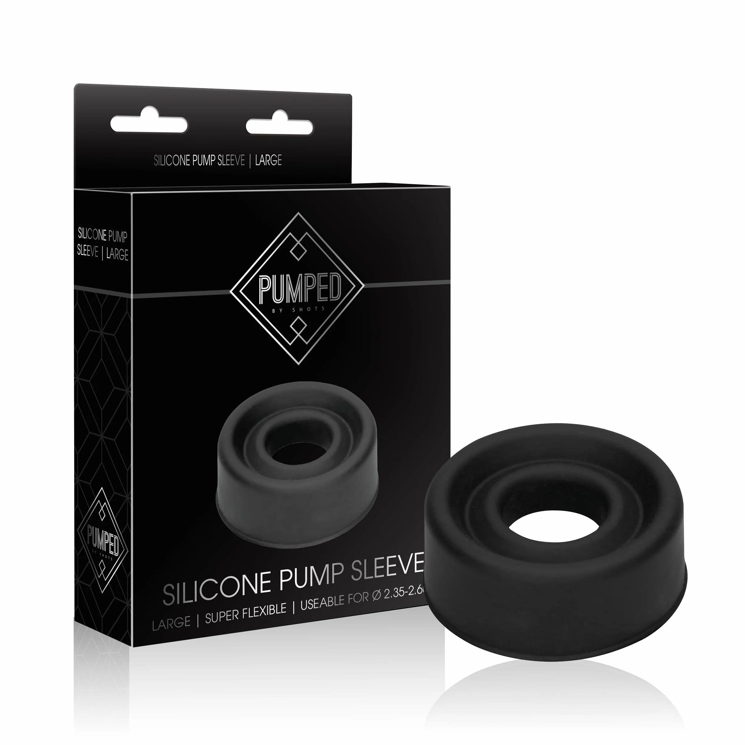 Manicotto Della Pompa Del Pene In Silicone - Grande - Nero - 29 Gr