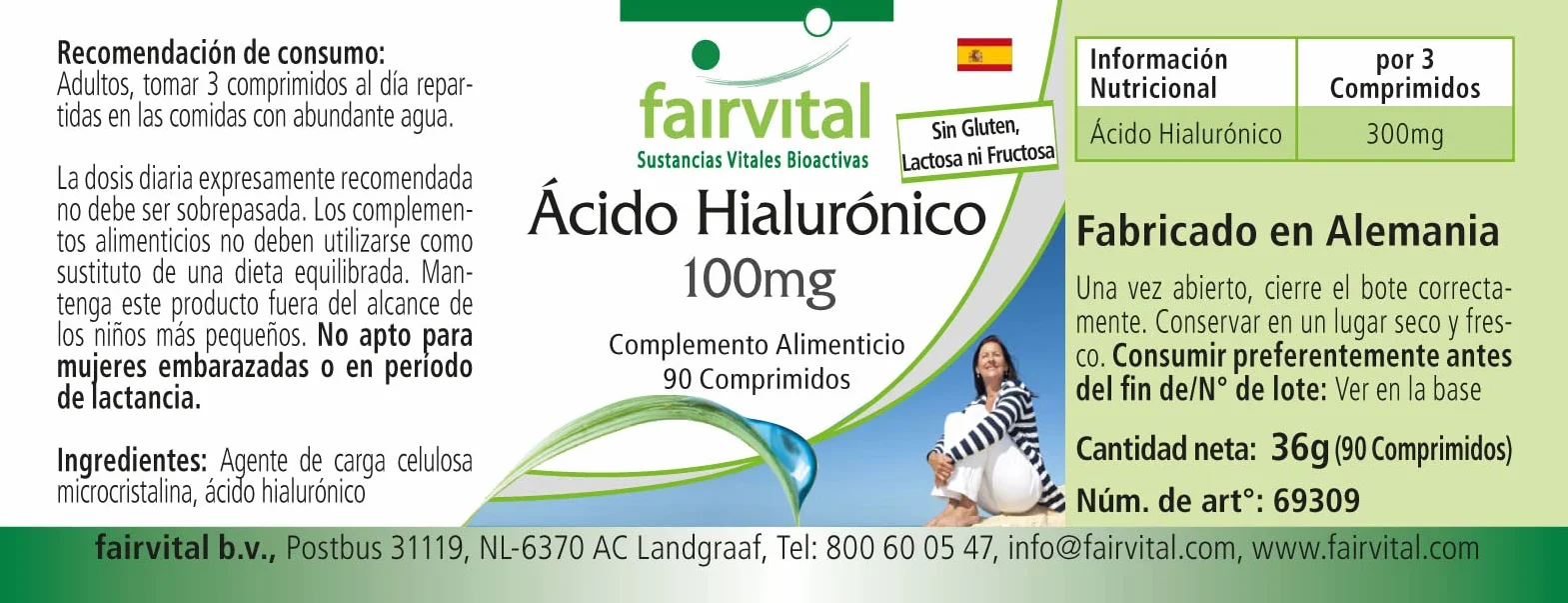 Fairvital Acido Ialuronico 100 mg 90 Compresse Vegano