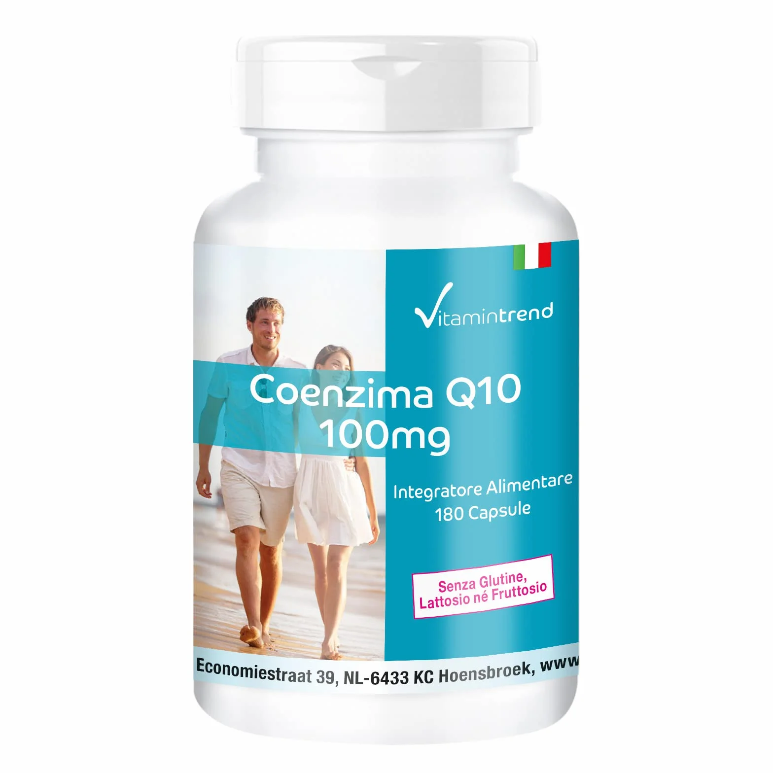 Vitamintrend Coenzima Q10 100 mg, 180 capsule, facili da deglutire, ad alto dosaggio, integratore alimentare vegano senza magnesio stearato, prodotto in Germania