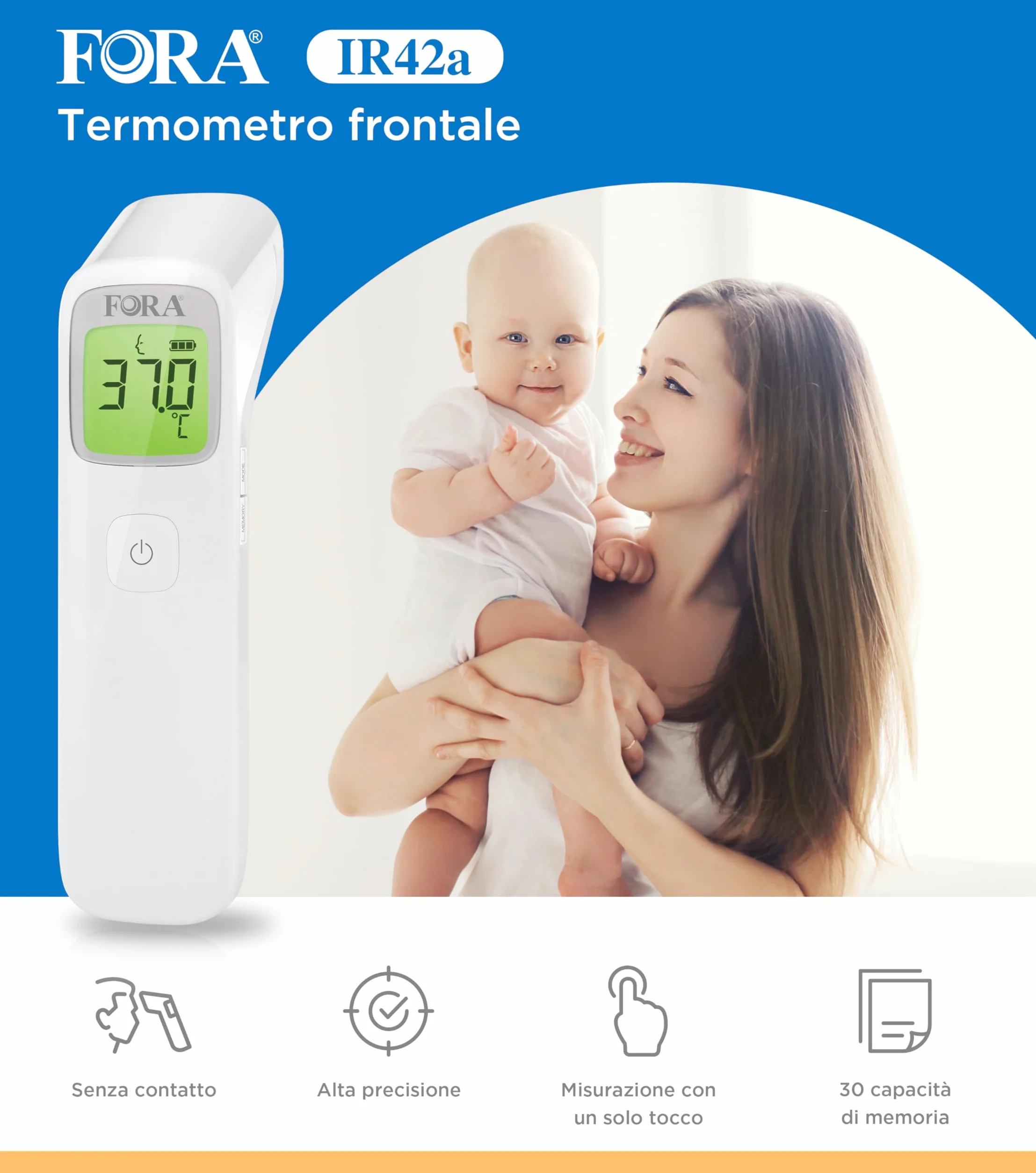 Fora IR42 Termometro multifunzione senza contatto misurazione temperatura fronte oggetti
