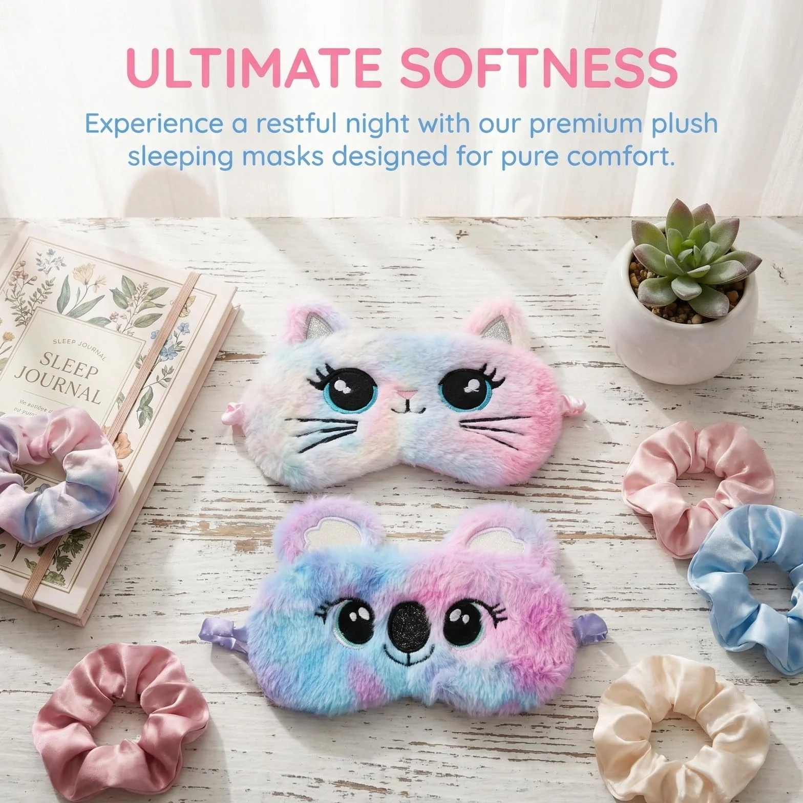 2 mascherine per dormire per bambini, graziose forme di animali, maschera per gli occhi in morbido peluche, adatta per ragazzi e ragazze, per viaggi, per dormire a pranzo e come accessorio per feste