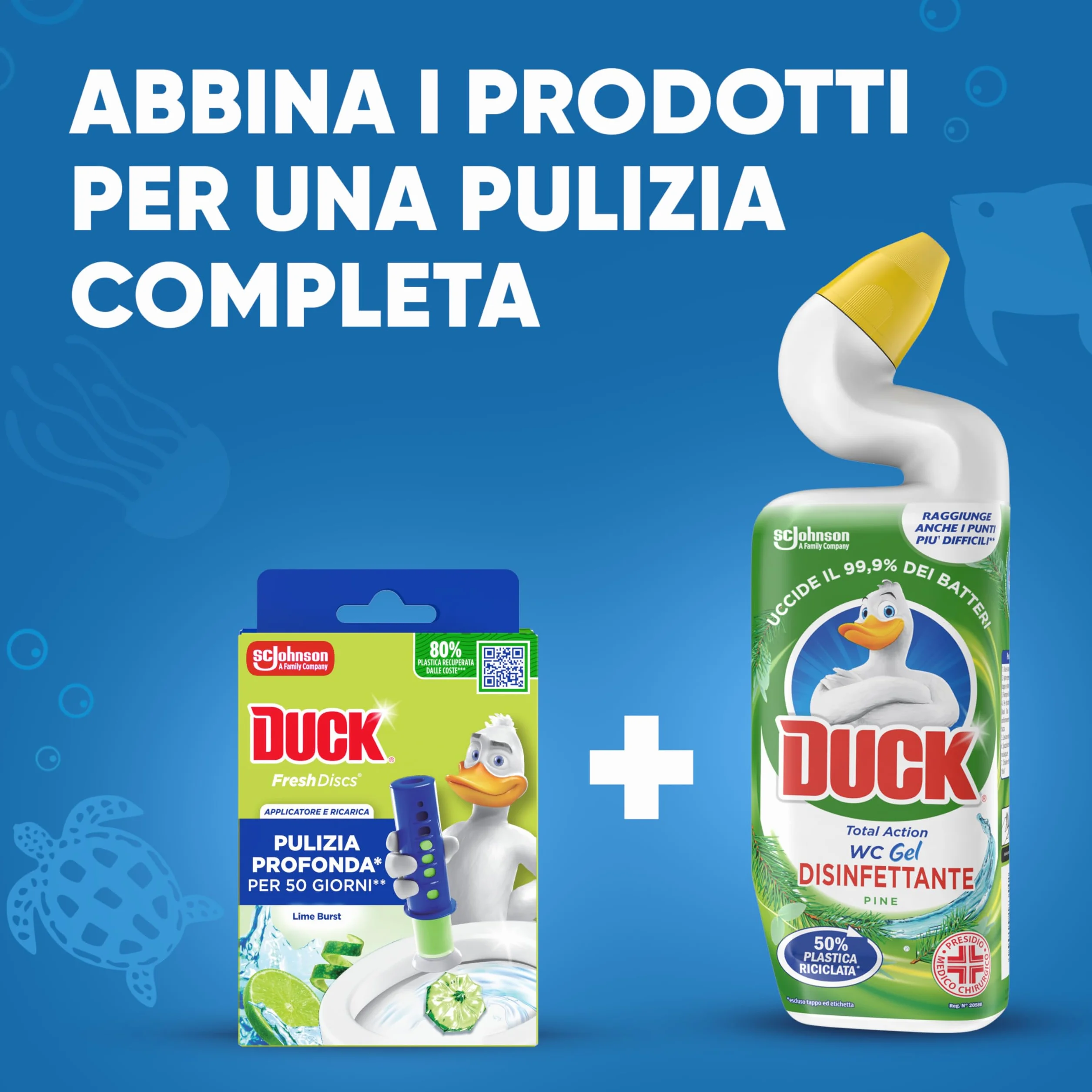 Duck Fresh Discs Gel Igienizzanti WC Fragranza Lime 5 Applicatori 30 Dischetti