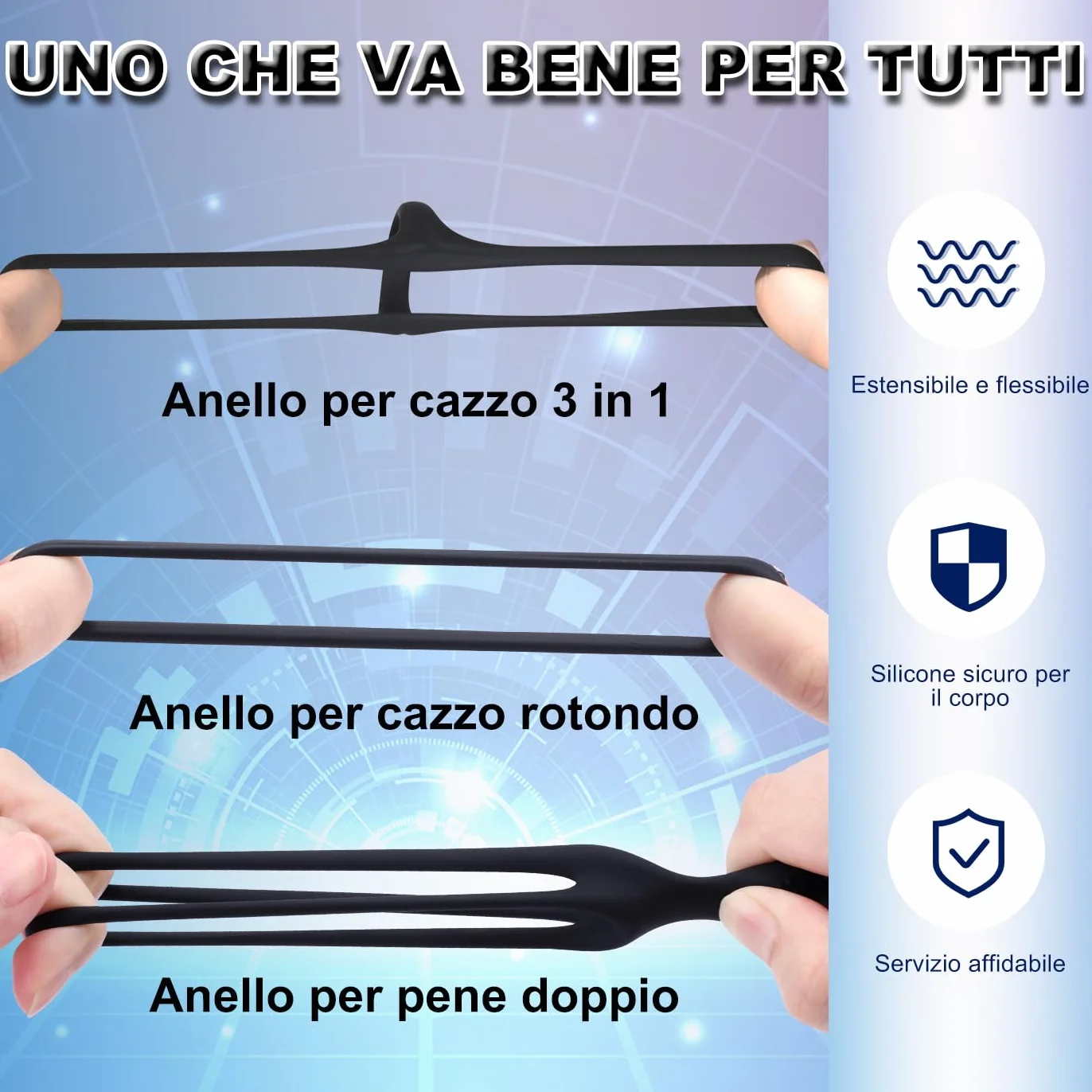 Sex Toys Anelli Pene,5 in 1 Anelli Pene Ritardanti,Ritardare L'eiaculazione Precoce e Aumenta la Potenza per L'erezione Anello Fallico Triangolo per la Stimolazione di Coppia Giocattoli Sessuali
