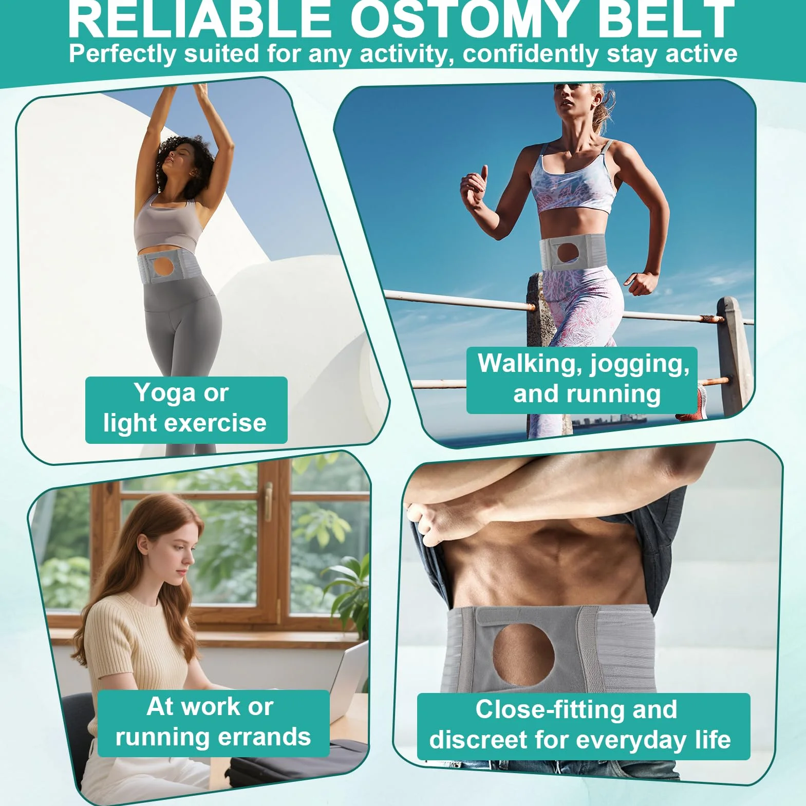 1 PCS Fascia Per Stomia Da Uomo E Donna, Cintura Per Stomia Larga 13 cm, Grigia Cintura Addominale Post Colostomia Per Prevenire L'ernia Parastomale, XL