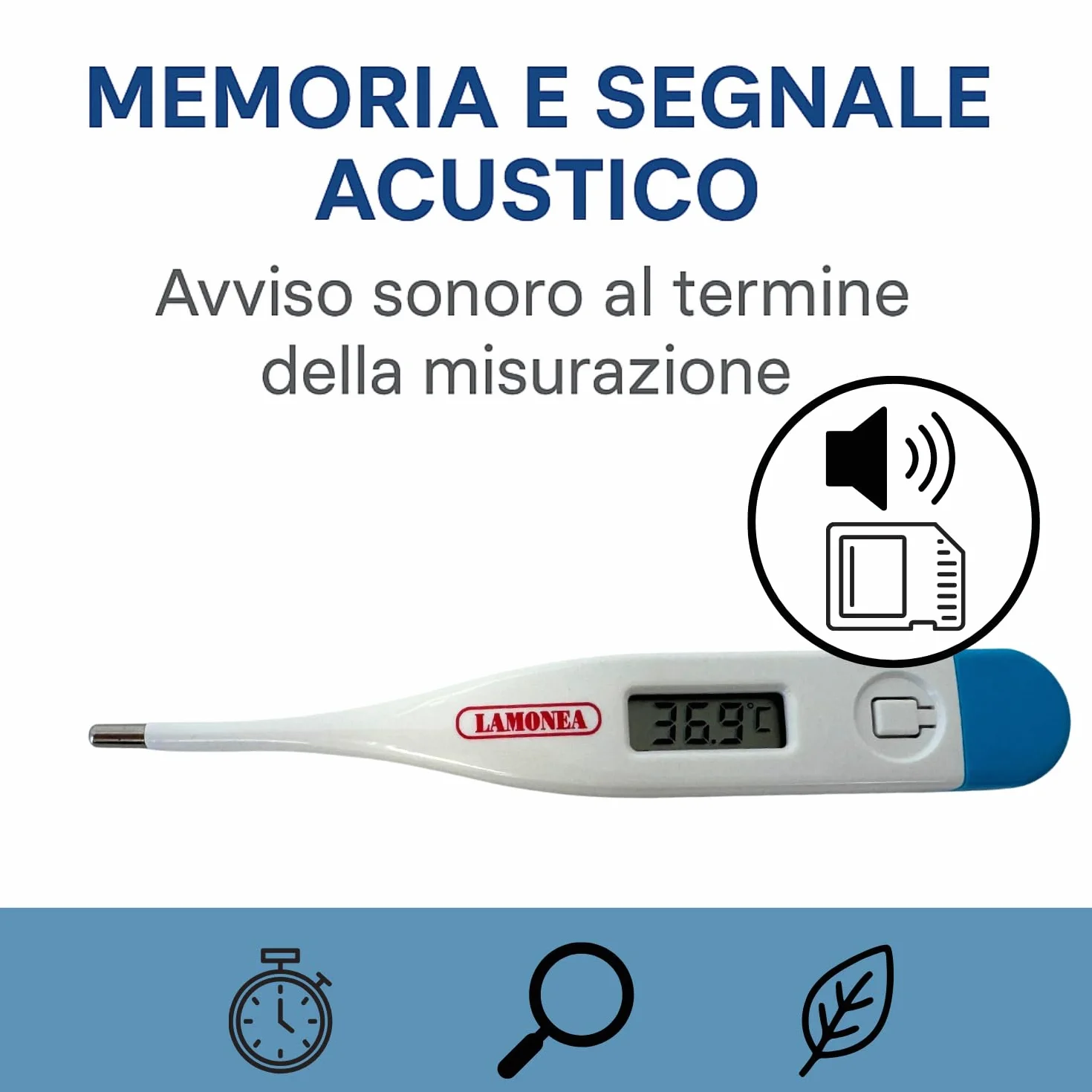 Termometro Digitale MC-101 Impermeabile Preciso Misura Febbre 60 Secondi Display LCS