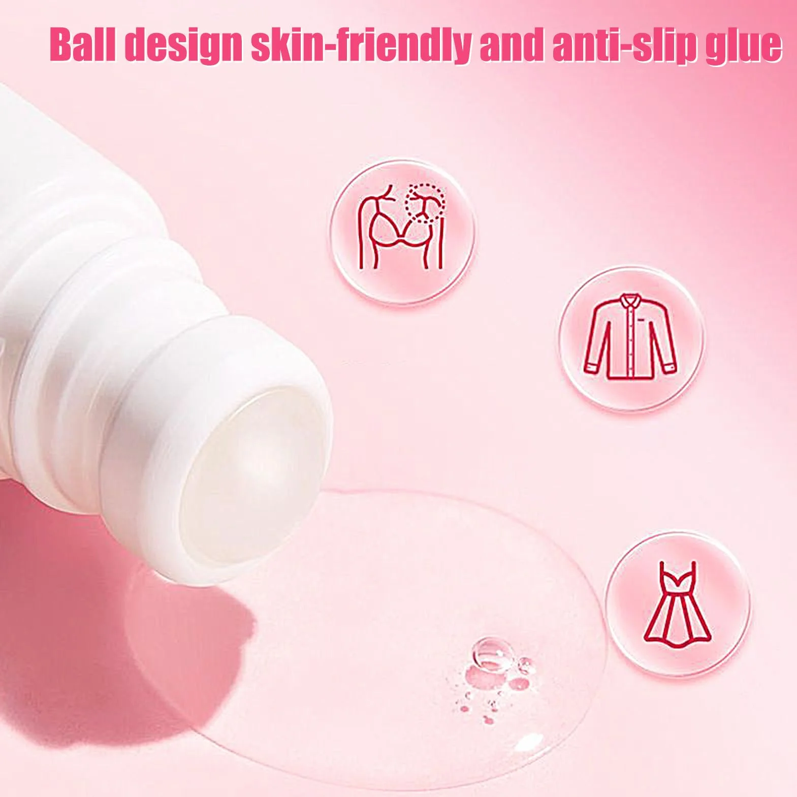Body Adhesive Roll On, 20 g Skin Bonding Liquid, Non Slip Quick Drying Body Tape, Trasparente Sweatproof Glue Stick, ideale per Travel, Everyday Wear, Secure Sports Fit