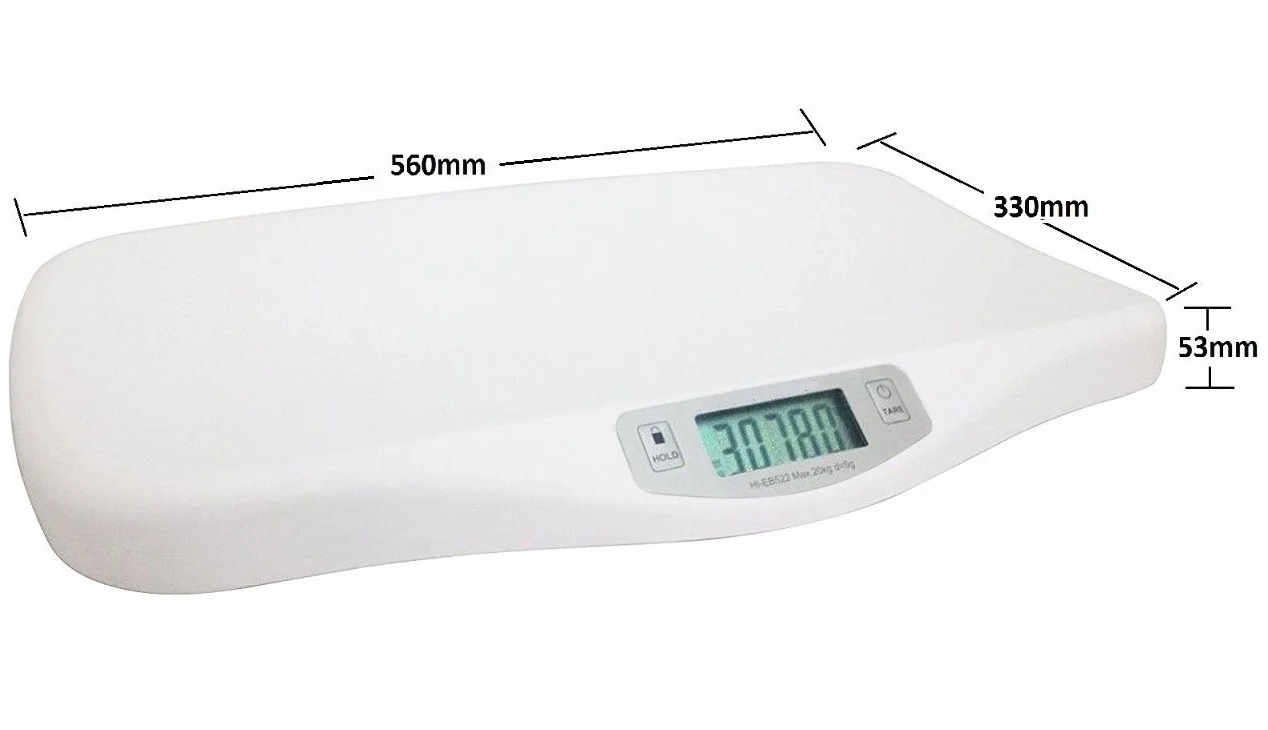 Bilancia Digitale per Neonati ad Alta Precisione 5g, Capacità Massima 20kg, Bianco