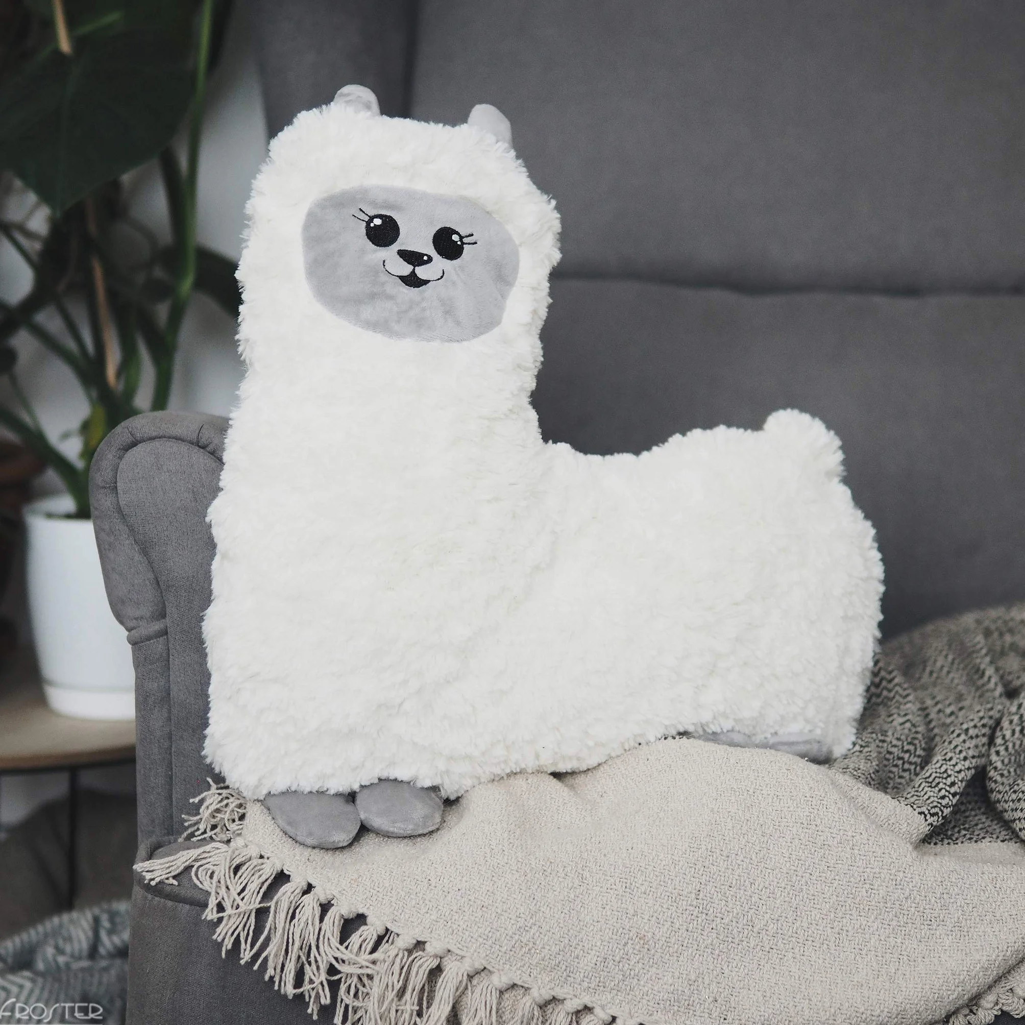 Froster Hugpaca – Eco-Alpaca Riscaldato con Borsa con Noccioli di Ciliegio, Cuscino Termico a forma di Lama, Regalo per Donna