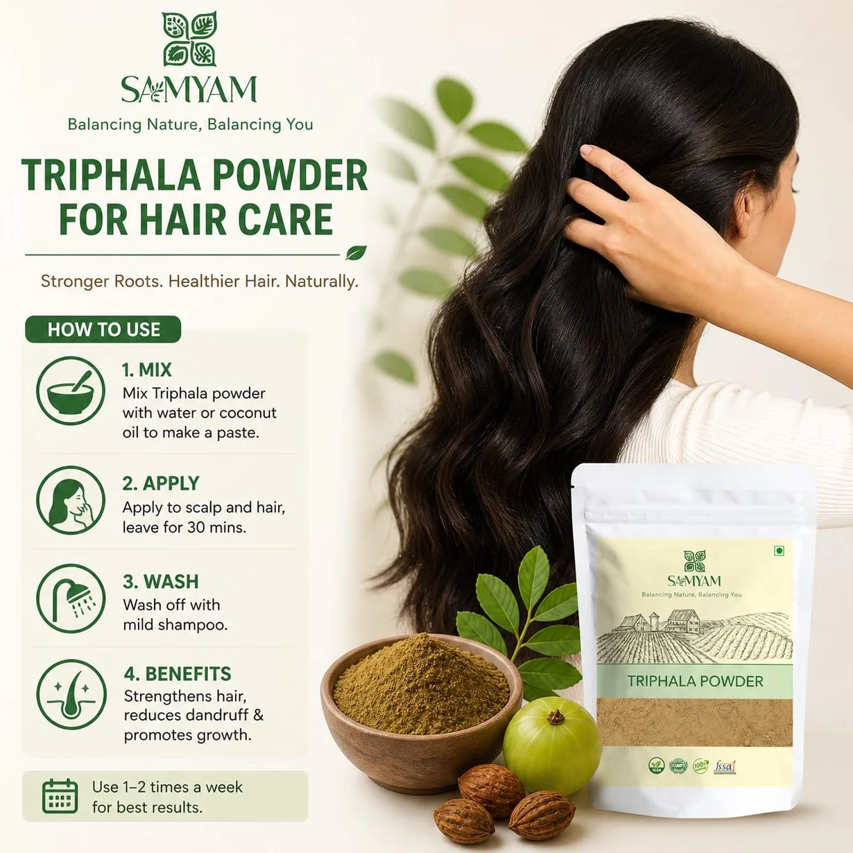 Samyam Triphala Powder, confezione da 500 g | per la digestione e la salute dell'intestino