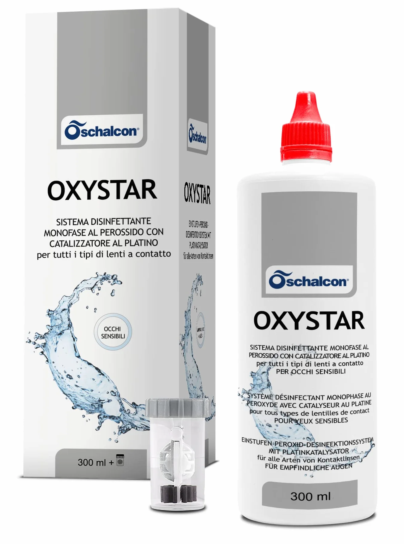 OXYSTAR Perossido di idrogeno per la disinfezione delle lenti a contatto, 300 ml, Bianco