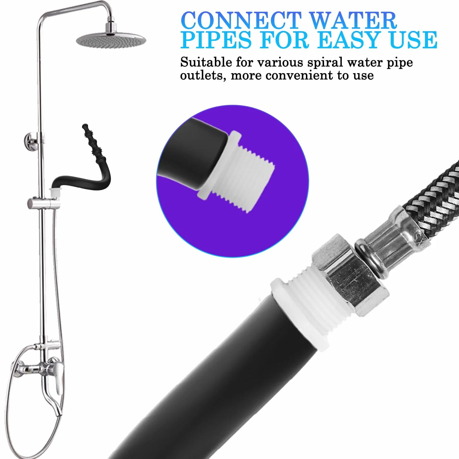 BDSMJOY Doccia clistere anale Cleaner in silicone, Tubo flessibile per clistere con Particelle di massaggio, Plug Anale Butt Plug Sexytoysys Donne Uomo (L)