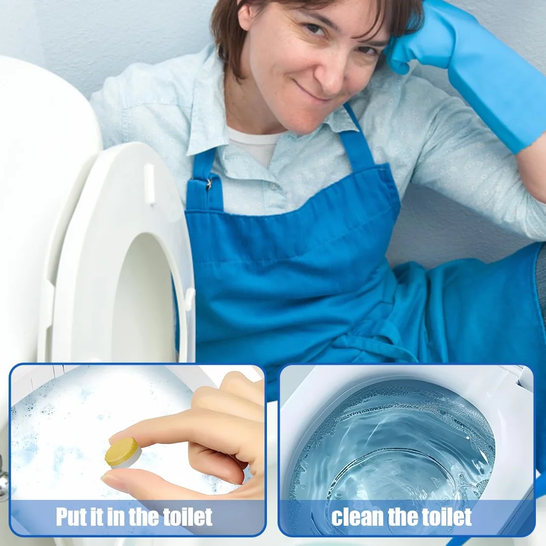 Pastiglie Anticalcare WC 24 Pezzi, Detergente Effervescente con Bicarbonato, Rimuove Calcare