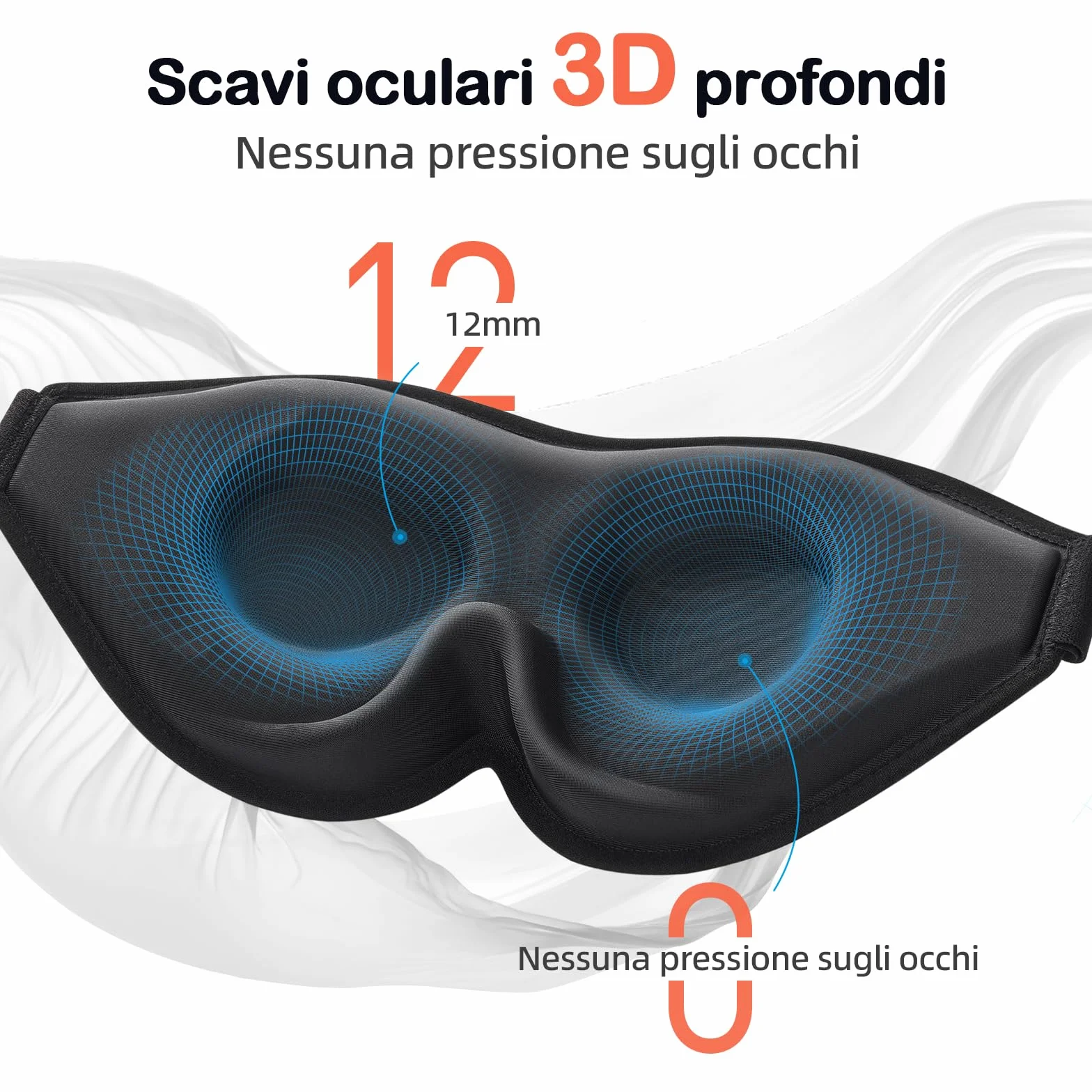INNELO Maschera da Sono 3D per Uomo e Donna, Versione Migliorata 2025 per Dormitori Laterali, Maschera per Gli Occhi a Blocco 100% della Luce, con Cavità Oculari Comode e Senza Pressione, Grigio