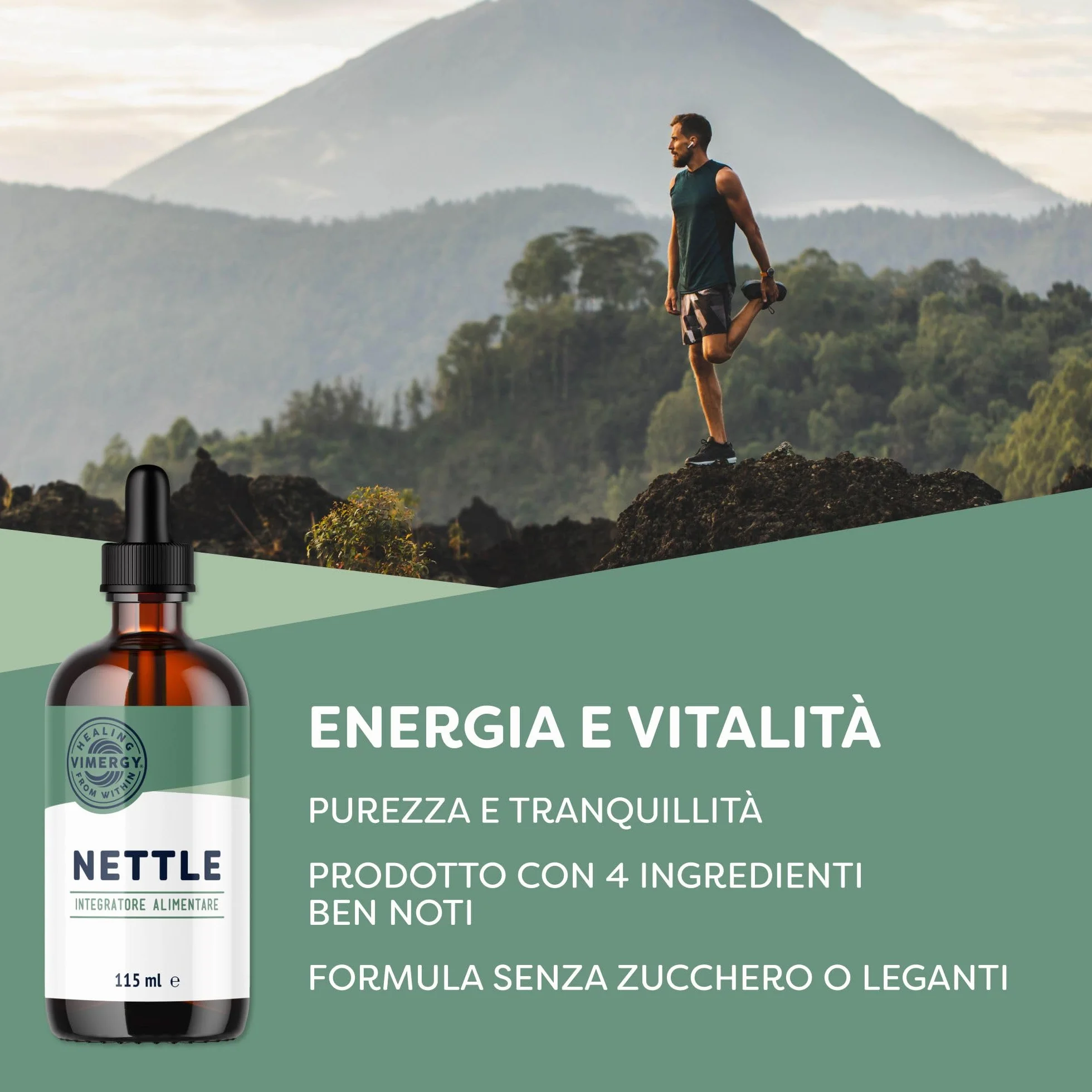 Vimergy Nettle 57 Dosi Integratore Ortica Liquido Glicerina Vegano 115ml