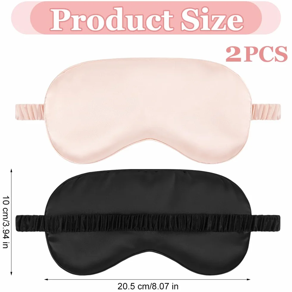 HOTUT Set di 2 mascherine da notte, Maschere per Dormire, maschera per gli occhi super liscia per Dormire, per Donna e Uomo maschera occhi e dormire antiluce cinturino elastico (Nero Rosa)