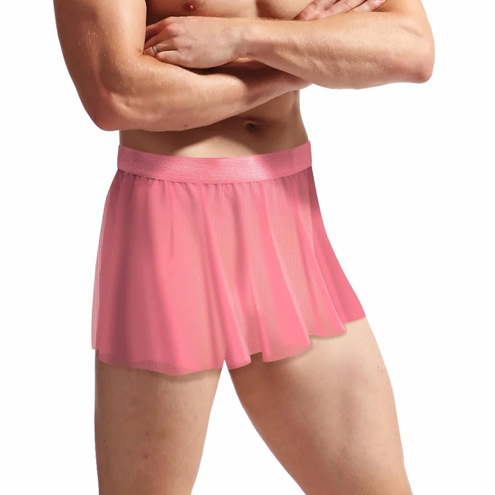 Bommi Fairy Mutandine sexy da uomo Sissy Knickers Mesh Slip stretch vita bassa gonna piatta Hot Dress biancheria intima