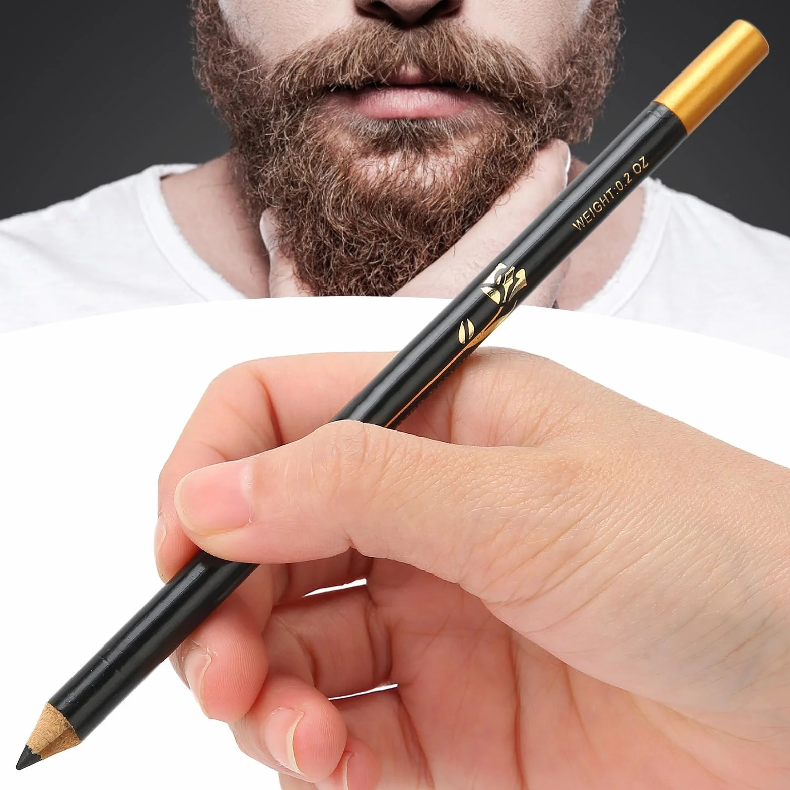 Matita per Barba, Riempitivo Professionale per Matite per Barba, Modellatore per Barba e Strumento per Modellare la Barba per Uomo, Strumento per Tracciare il Kit per L'igiene