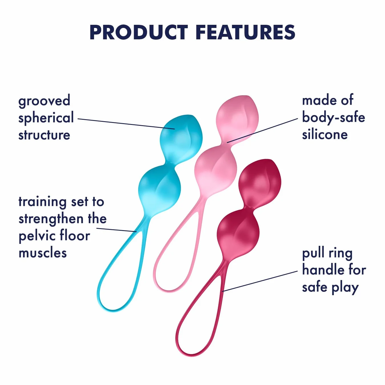 Satisfyer Love Balls Palline di Kegel Allenatore Pavimento Pelvico Set 3 Pezzi